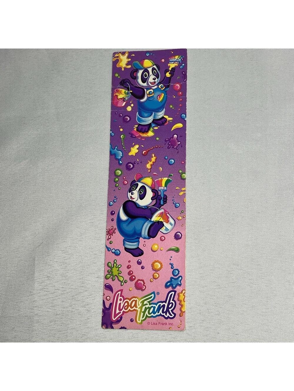 Vintage Lisa Frank Fantastic World Bookmark Panda Bears Painting Unique Rare